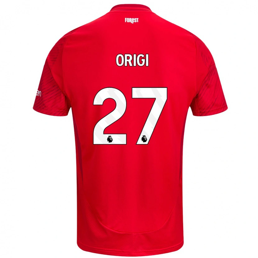 Danxen Hombre Camiseta Divock Origi #27 Rojo Blanco 1ª Equipación 2024/25 La Camisa México