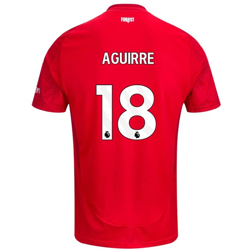 Danxen Hombre Camiseta Aja Aguirre #18 Rojo Blanco 1ª Equipación 2024/25 La Camisa México