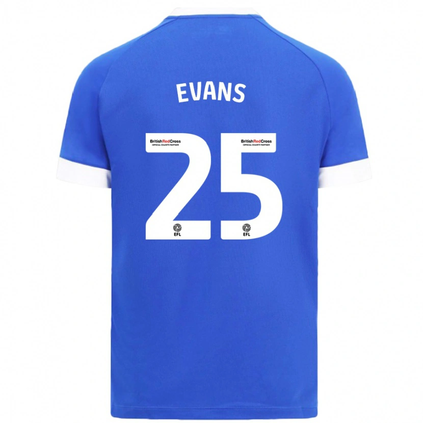Danxen Hombre Camiseta Kieron Evans #25 Azul Cielo 1ª Equipación 2024/25 La Camisa México