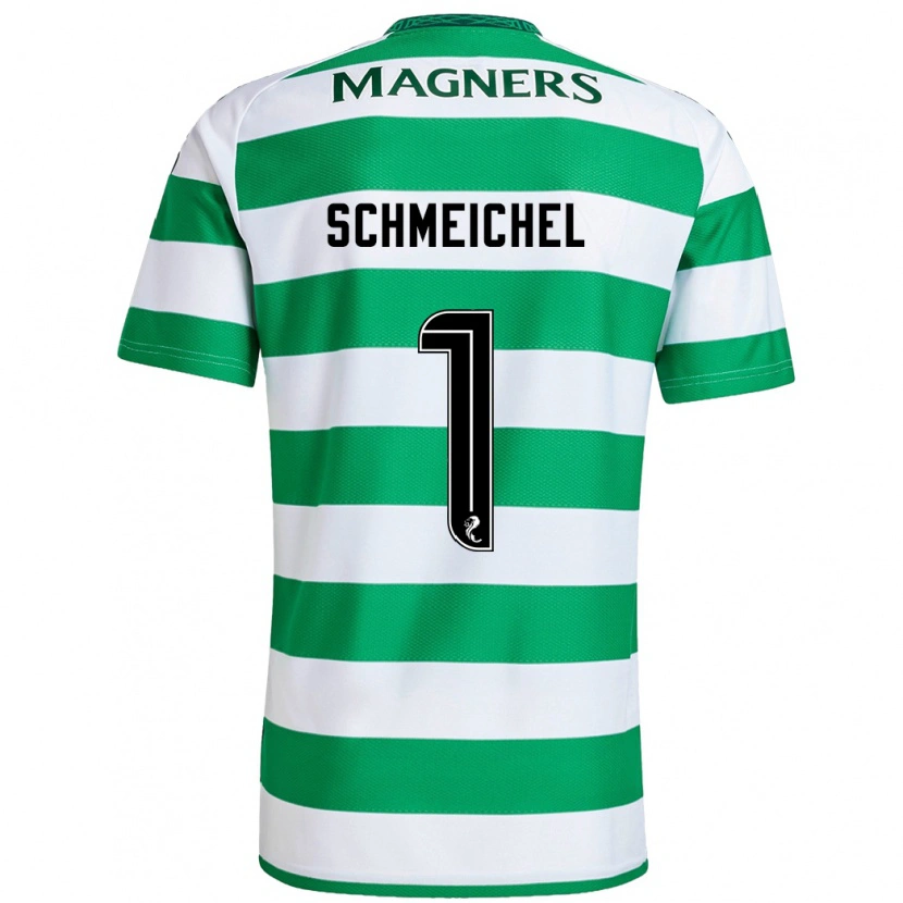 Danxen Hombre Camiseta Kasper Schmeichel #1 Verde Blanco 1ª Equipación 2024/25 La Camisa México