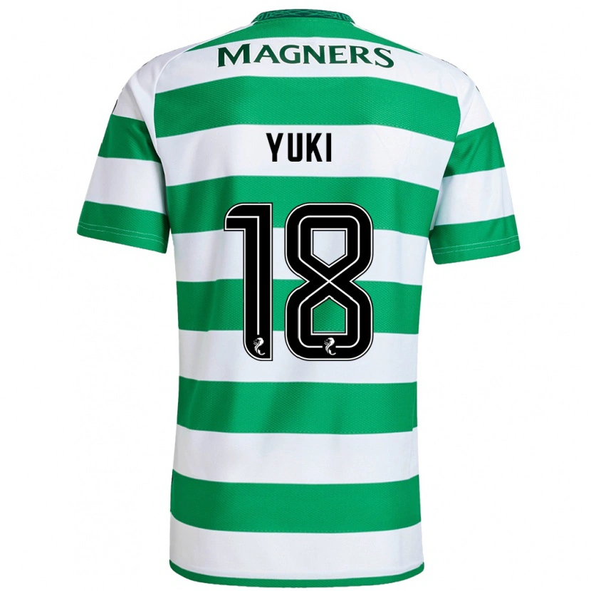 Danxen Hombre Camiseta Yuki Kobayashi #18 Verde Blanco 1ª Equipación 2024/25 La Camisa México