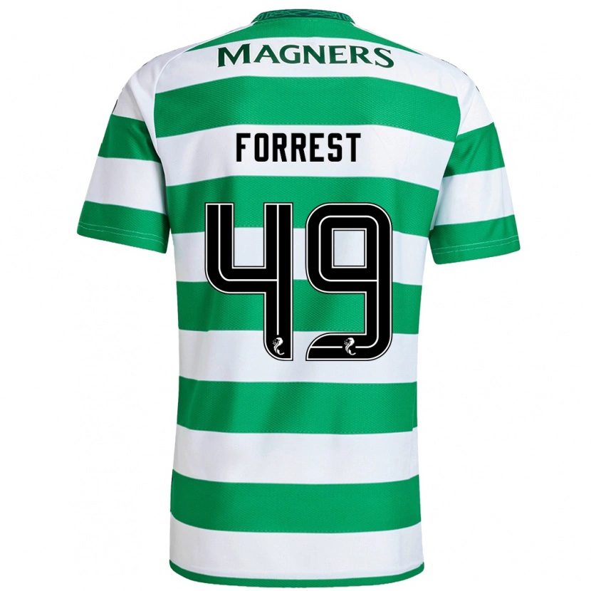 Danxen Hombre Camiseta James Forrest #49 Verde Blanco 1ª Equipación 2024/25 La Camisa México