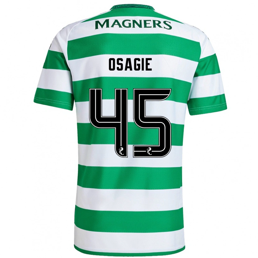 Danxen Hombre Camiseta Justin Osagie #45 Verde Blanco 1ª Equipación 2024/25 La Camisa México