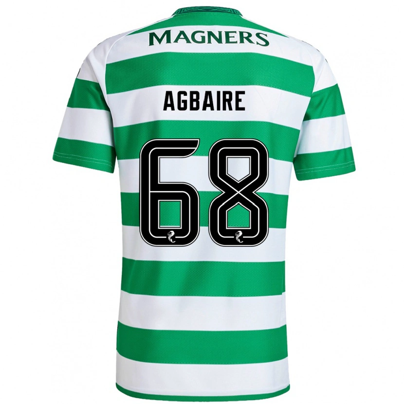 Danxen Hombre Camiseta Lenny Agbaire #68 Verde Blanco 1ª Equipación 2024/25 La Camisa México