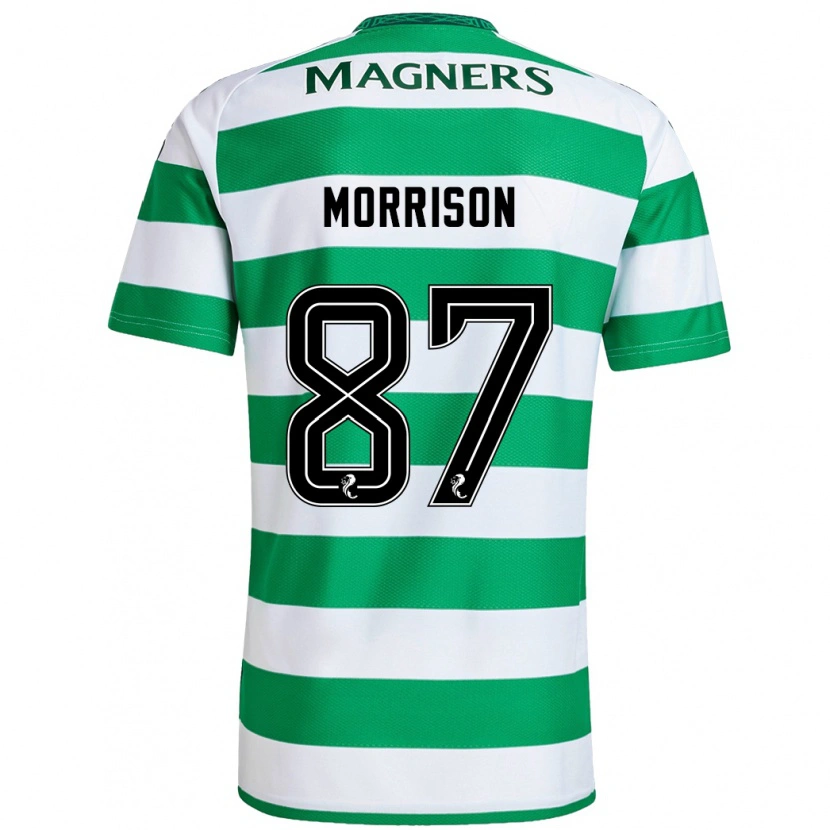 Danxen Hombre Camiseta Joe Morrison #87 Verde Blanco 1ª Equipación 2024/25 La Camisa México