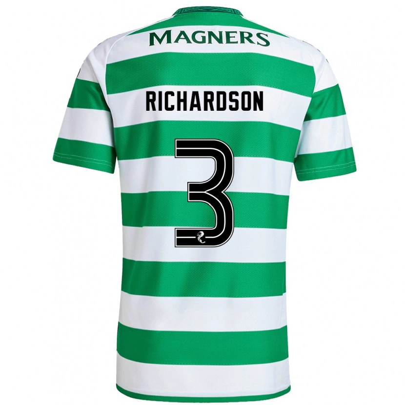 Danxen Hombre Camiseta Amy Richardson #3 Verde Blanco 1ª Equipación 2024/25 La Camisa México