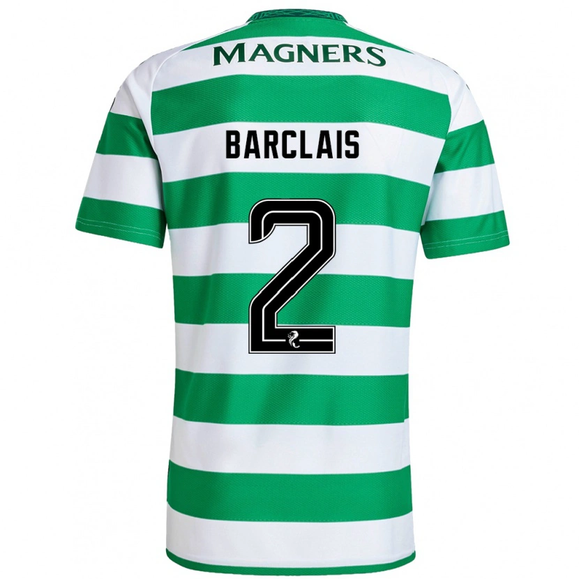 Danxen Hombre Camiseta Celya Barclais #2 Verde Blanco 1ª Equipación 2024/25 La Camisa México
