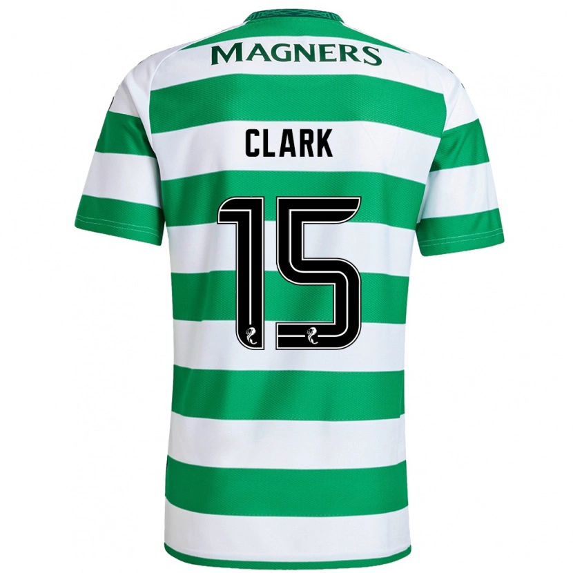 Danxen Hombre Camiseta Kelly Clark #15 Verde Blanco 1ª Equipación 2024/25 La Camisa México