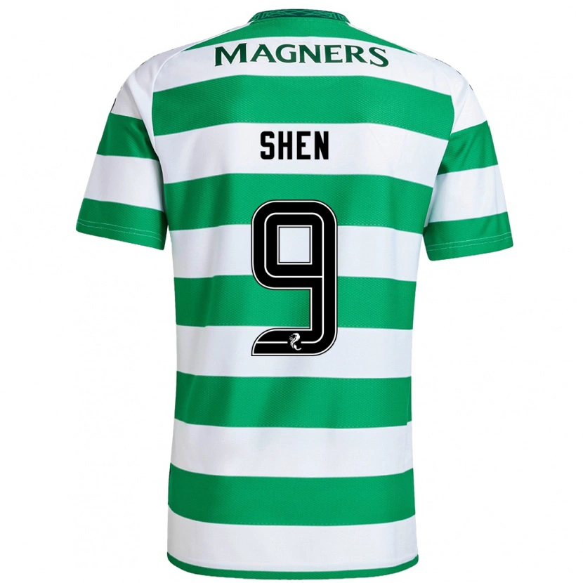 Danxen Hombre Camiseta Shen Mengyu #9 Verde Blanco 1ª Equipación 2024/25 La Camisa México