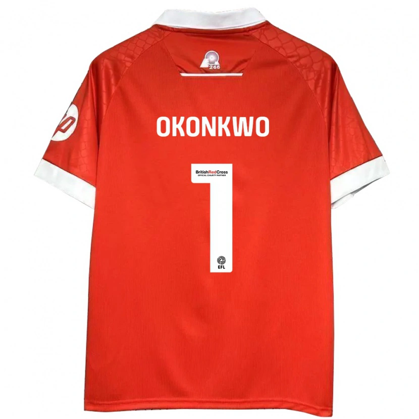 Danxen Hombre Camiseta Arthur Okonkwo #1 Rojo Blanco 1ª Equipación 2024/25 La Camisa México