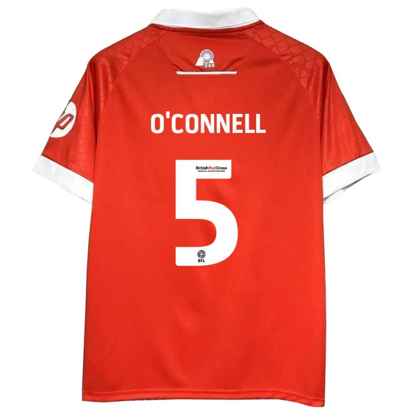 Danxen Hombre Camiseta Eoghan O'connell #5 Rojo Blanco 1ª Equipación 2024/25 La Camisa México