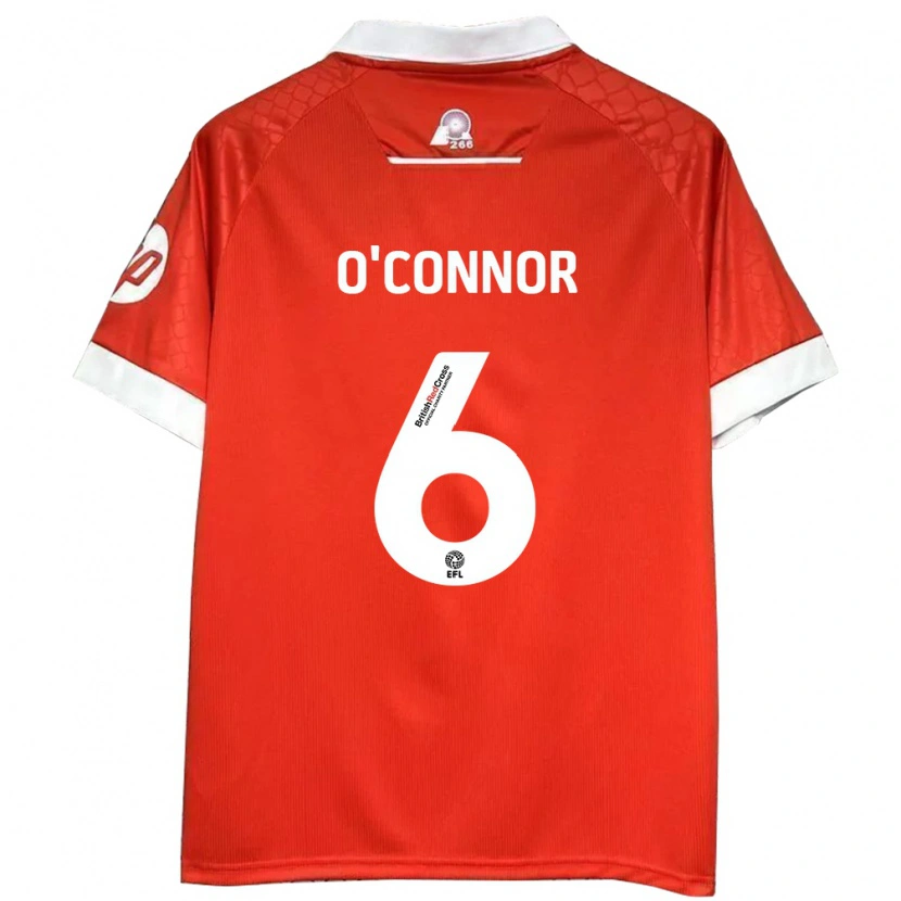 Danxen Hombre Camiseta Thomas O'connor #6 Rojo Blanco 1ª Equipación 2024/25 La Camisa México