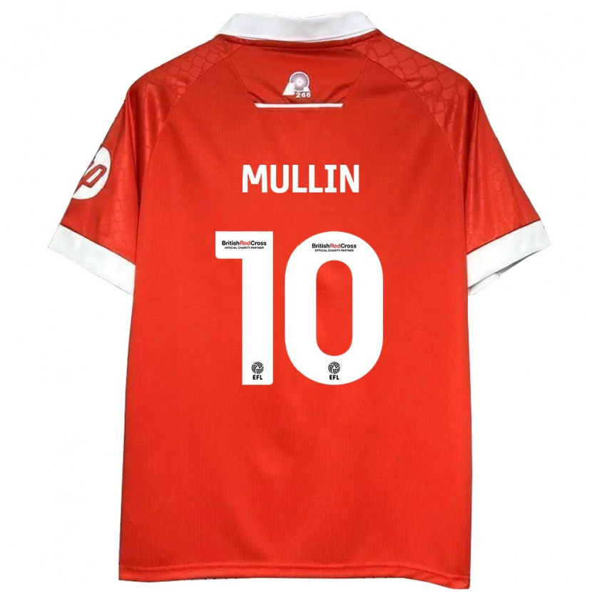 Danxen Hombre Camiseta Paul Mullin #10 Rojo Blanco 1ª Equipación 2024/25 La Camisa México
