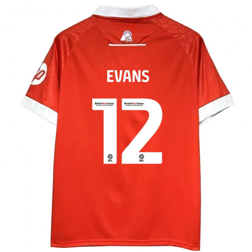 Danxen Hombre Camiseta George Evans #12 Rojo Blanco 1ª Equipación 2024/25 La Camisa México