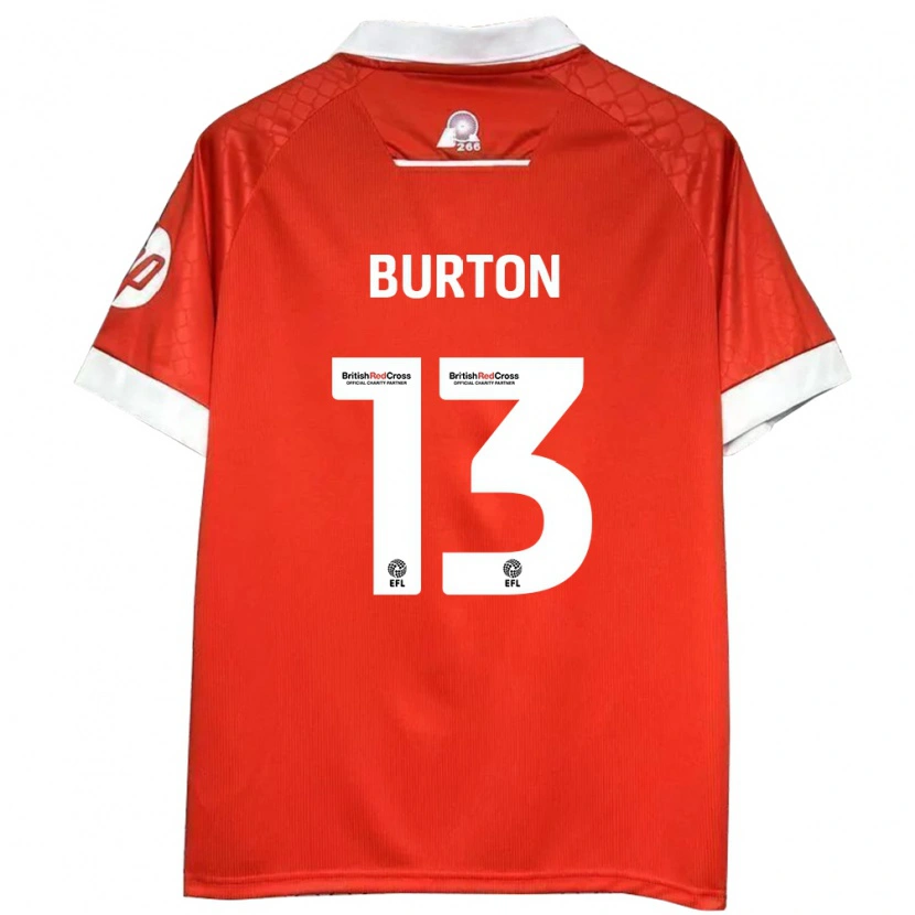 Danxen Hombre Camiseta Callum Burton #13 Rojo Blanco 1ª Equipación 2024/25 La Camisa México