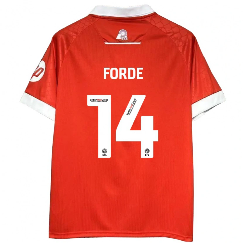 Danxen Hombre Camiseta Anthony Forde #14 Rojo Blanco 1ª Equipación 2024/25 La Camisa México