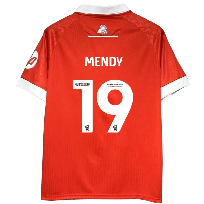 Danxen Hombre Camiseta Jacob Mendy #19 Rojo Blanco 1ª Equipación 2024/25 La Camisa México
