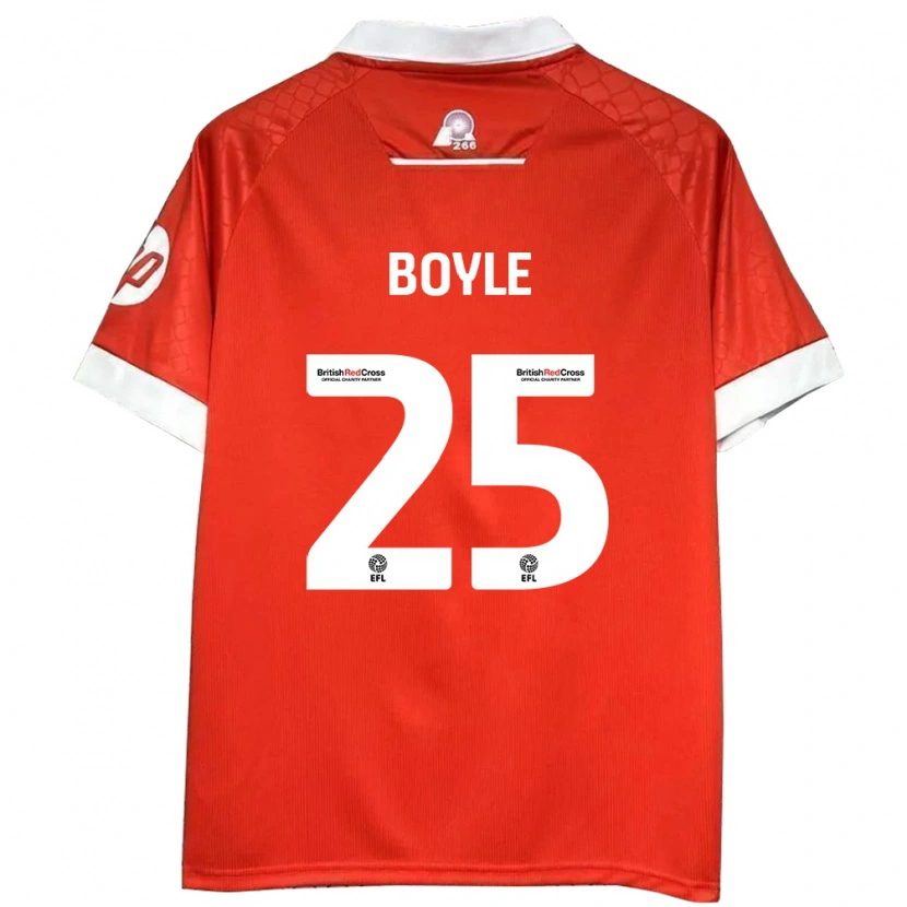Danxen Hombre Camiseta Will Boyle #25 Rojo Blanco 1ª Equipación 2024/25 La Camisa México