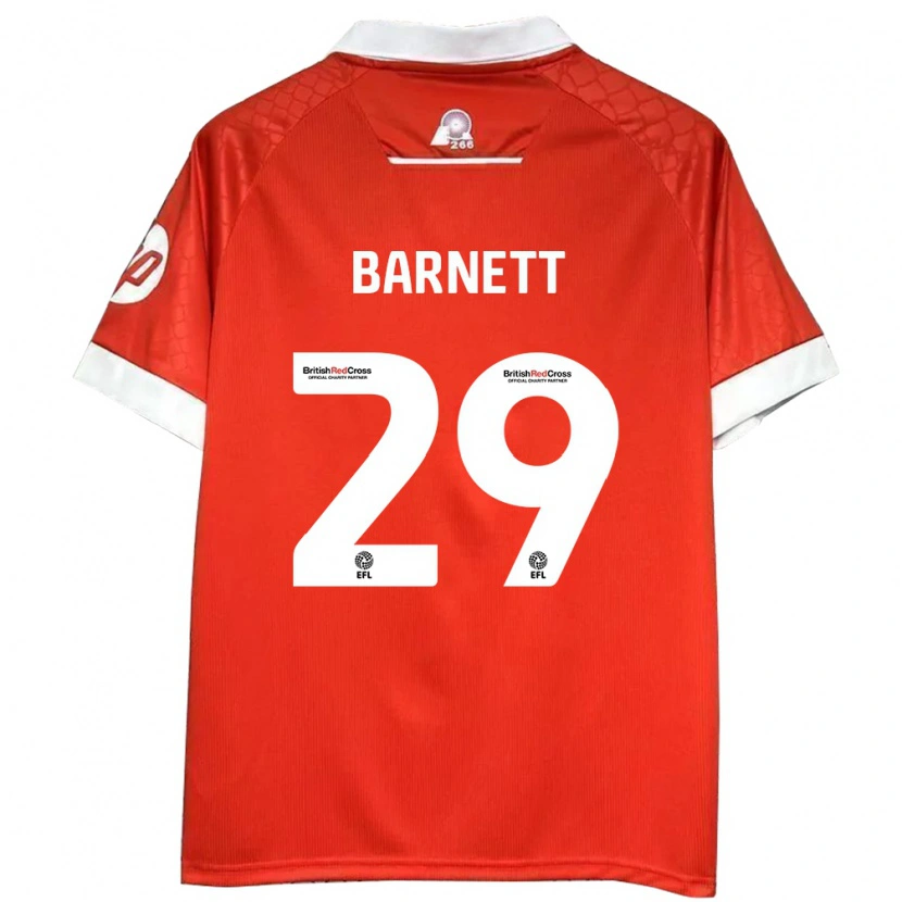 Danxen Hombre Camiseta Ryan Barnett #29 Rojo Blanco 1ª Equipación 2024/25 La Camisa México