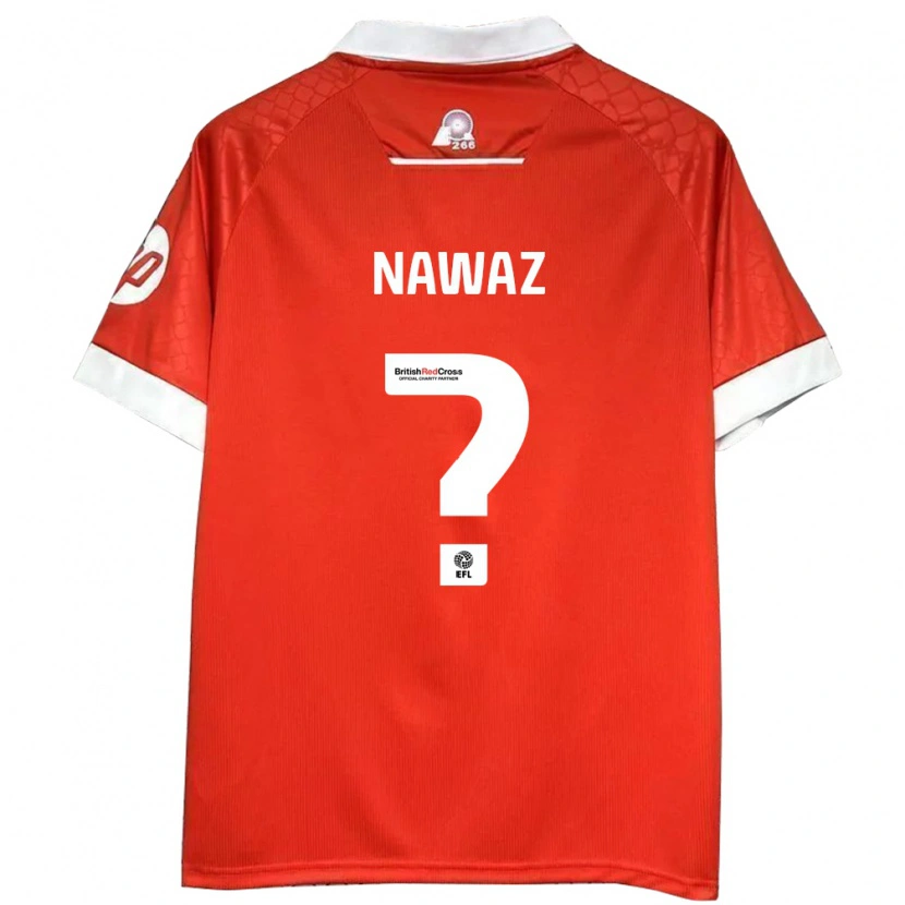 Danxen Hombre Camiseta Umar Nawaz #0 Rojo Blanco 1ª Equipación 2024/25 La Camisa México