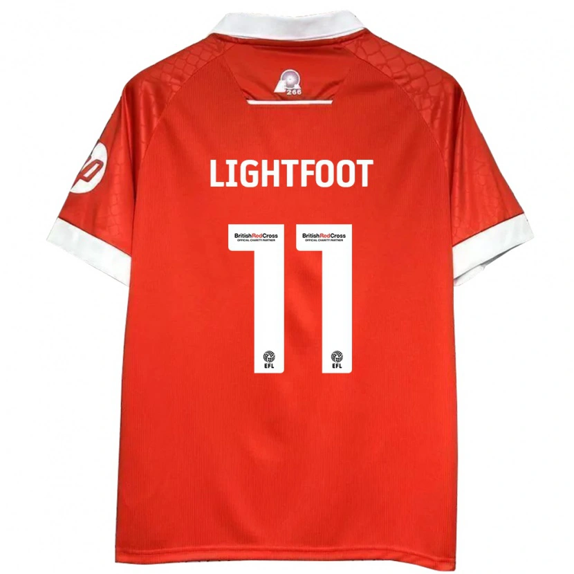 Danxen Hombre Camiseta Amber Lightfoot #11 Rojo Blanco 1ª Equipación 2024/25 La Camisa México