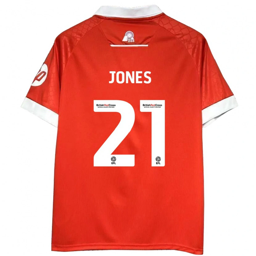 Danxen Hombre Camiseta Lili Jones #21 Rojo Blanco 1ª Equipación 2024/25 La Camisa México