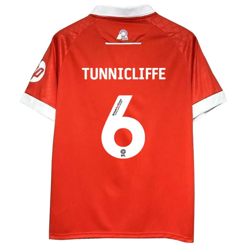 Danxen Hombre Camiseta Jordan Tunnicliffe #6 Rojo Blanco 1ª Equipación 2024/25 La Camisa México