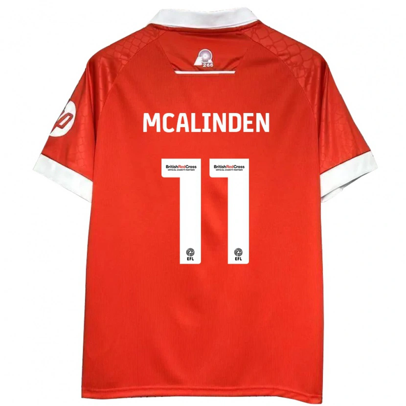 Danxen Hombre Camiseta Liam Mcalinden #11 Rojo Blanco 1ª Equipación 2024/25 La Camisa México