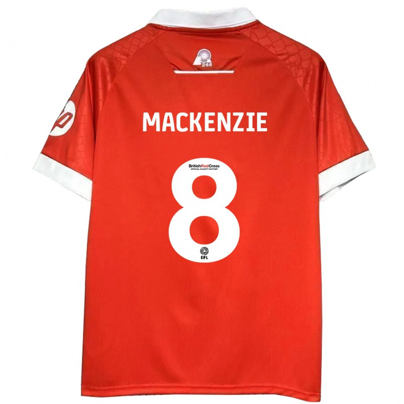 Danxen Hombre Camiseta Libby Mackenzie #8 Rojo Blanco 1ª Equipación 2024/25 La Camisa México