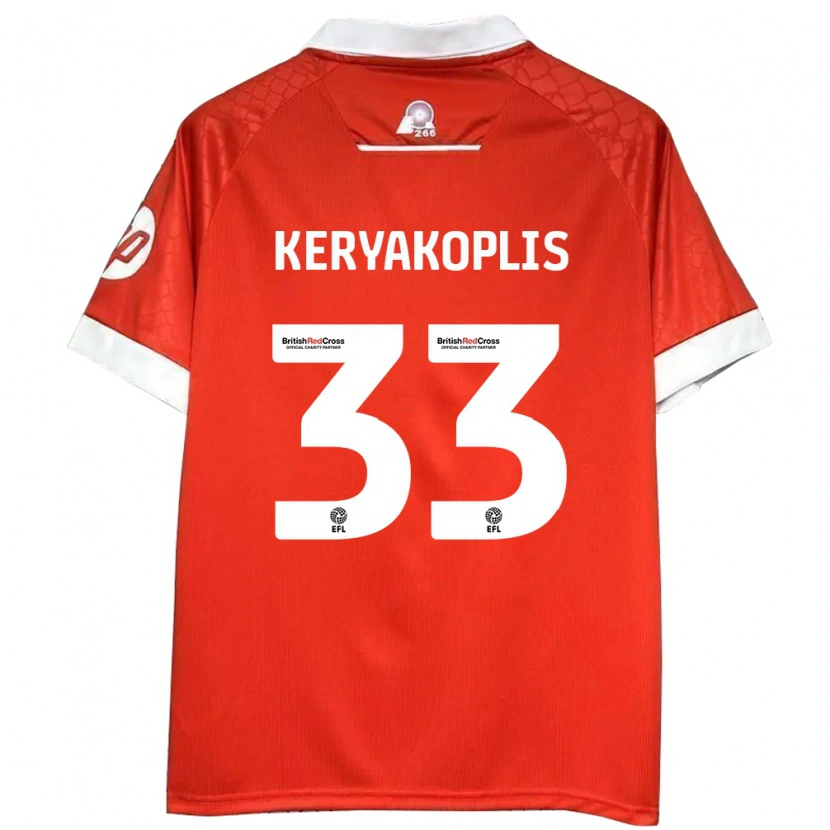 Danxen Hombre Camiseta Hannah Keryakoplis #33 Rojo Blanco 1ª Equipación 2024/25 La Camisa México