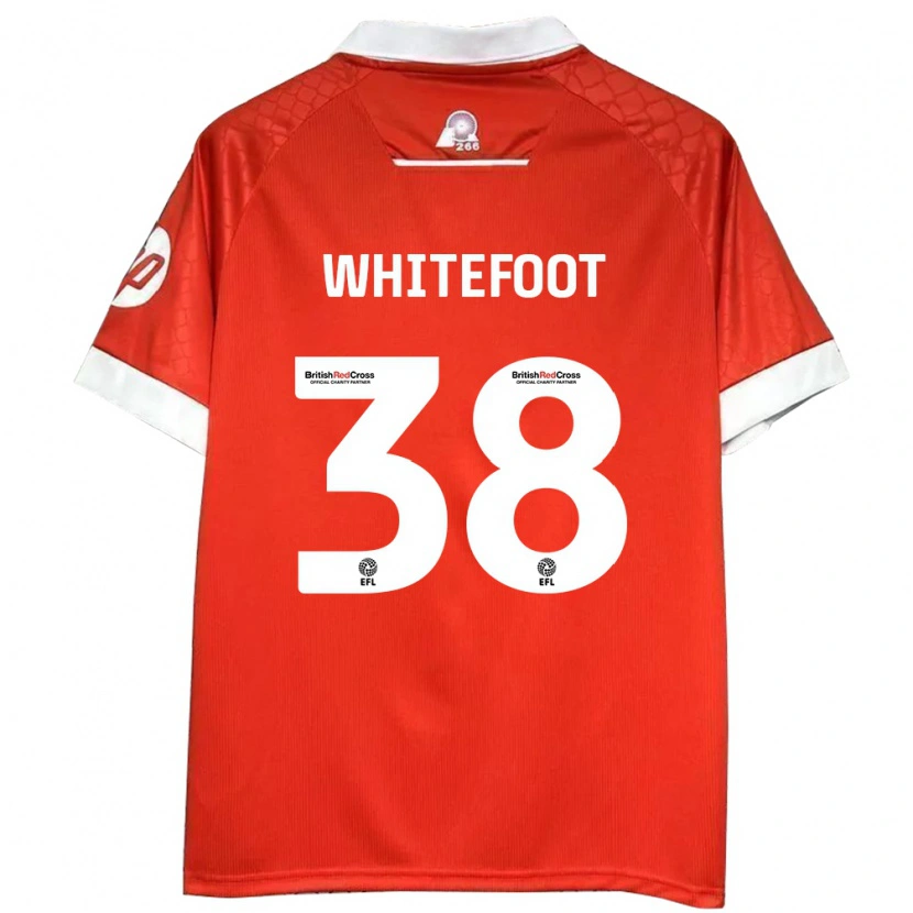 Danxen Hombre Camiseta Lily Whitefoot #38 Rojo Blanco 1ª Equipación 2024/25 La Camisa México
