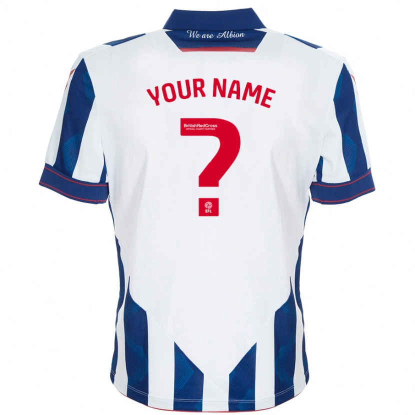 Danxen Hombre Camiseta Su Nombre #0 Blanco Azul Oscuro 1ª Equipación 2024/25 La Camisa México