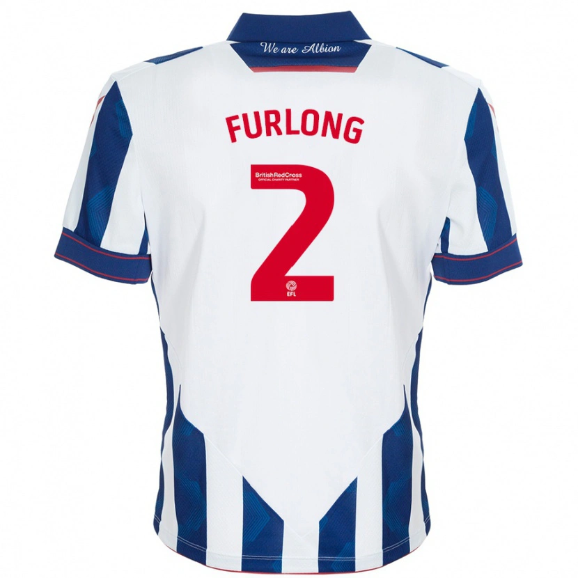 Danxen Hombre Camiseta Darnell Furlong #2 Blanco Azul Oscuro 1ª Equipación 2024/25 La Camisa México