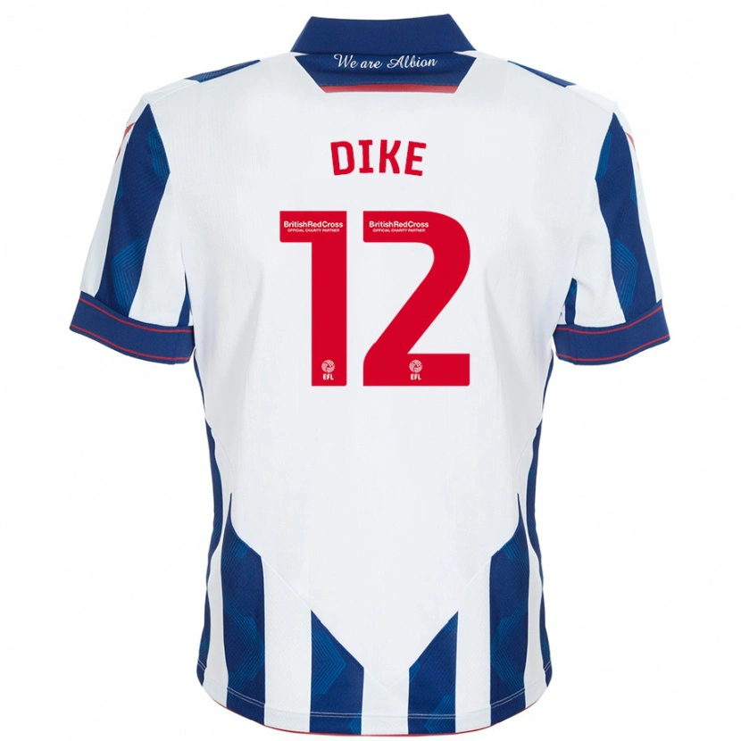 Danxen Hombre Camiseta Daryl Dike #12 Blanco Azul Oscuro 1ª Equipación 2024/25 La Camisa México