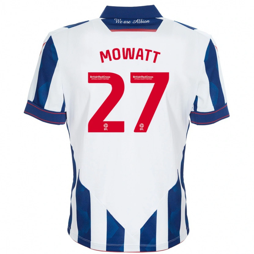 Danxen Hombre Camiseta Alex Mowatt #27 Blanco Azul Oscuro 1ª Equipación 2024/25 La Camisa México
