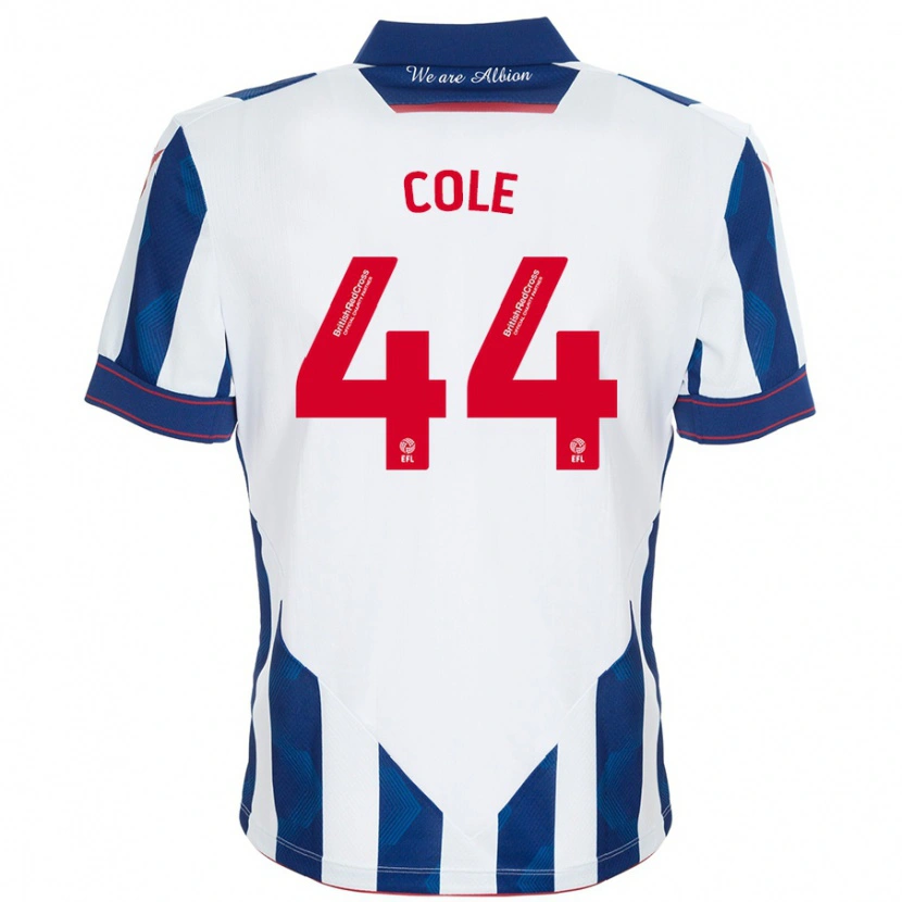 Danxen Hombre Camiseta Devante Cole #44 Blanco Azul Oscuro 1ª Equipación 2024/25 La Camisa México