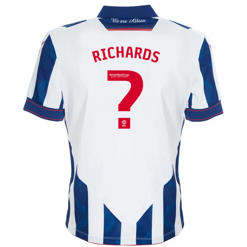 Danxen Hombre Camiseta Matt Richards #0 Blanco Azul Oscuro 1ª Equipación 2024/25 La Camisa México
