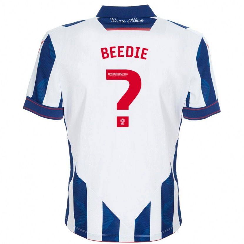 Danxen Hombre Camiseta Sam Beedie #0 Blanco Azul Oscuro 1ª Equipación 2024/25 La Camisa México