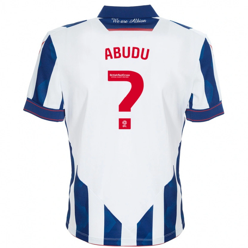 Danxen Hombre Camiseta Abdul Abudu #0 Blanco Azul Oscuro 1ª Equipación 2024/25 La Camisa México