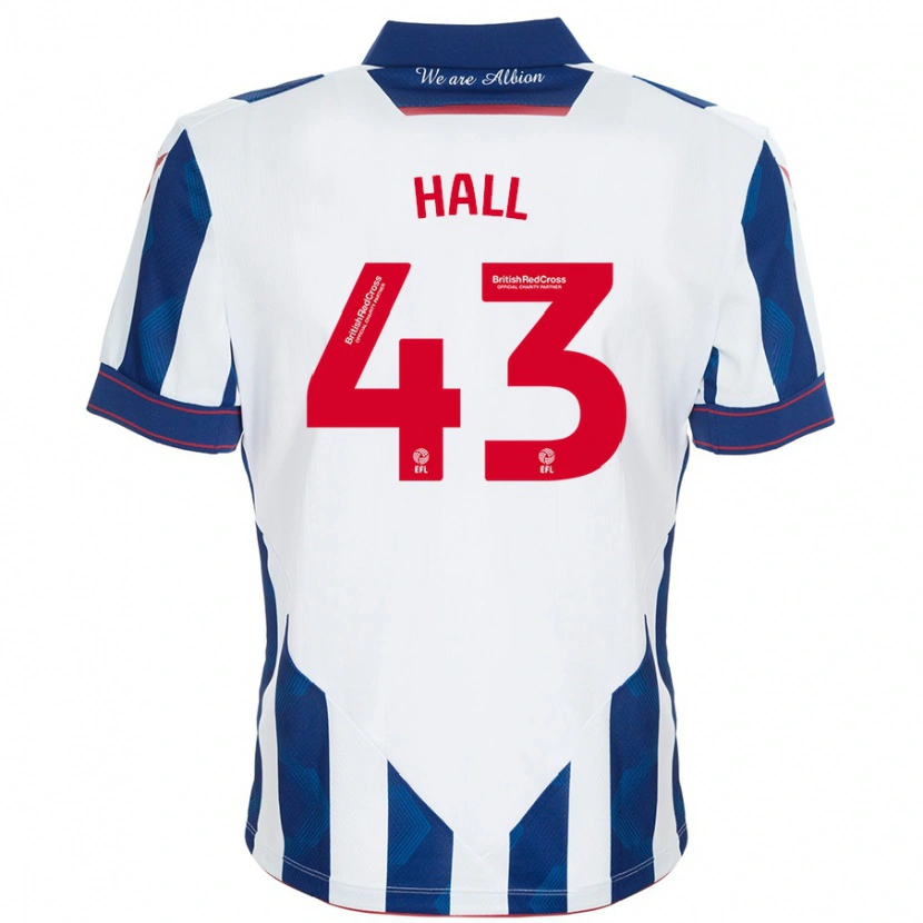 Danxen Hombre Camiseta Reece Hall #43 Blanco Azul Oscuro 1ª Equipación 2024/25 La Camisa México