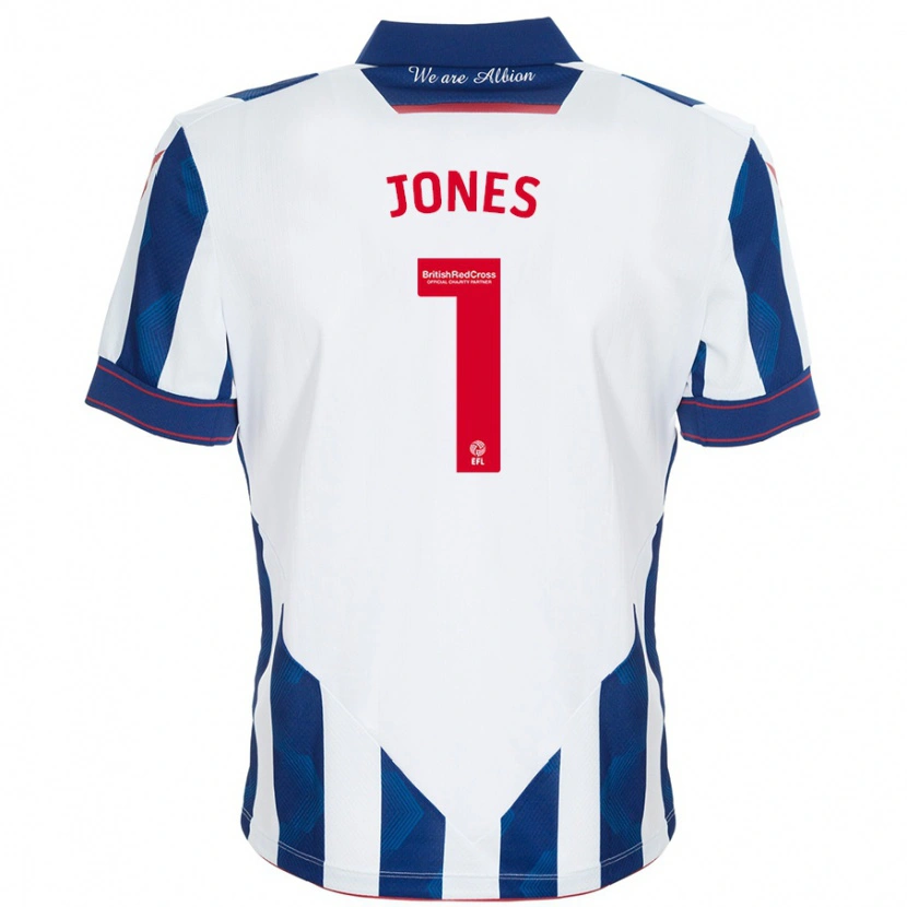 Danxen Hombre Camiseta Lucy Jones #1 Blanco Azul Oscuro 1ª Equipación 2024/25 La Camisa México