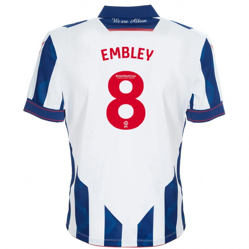 Danxen Hombre Camiseta Rosie Embley #8 Blanco Azul Oscuro 1ª Equipación 2024/25 La Camisa México