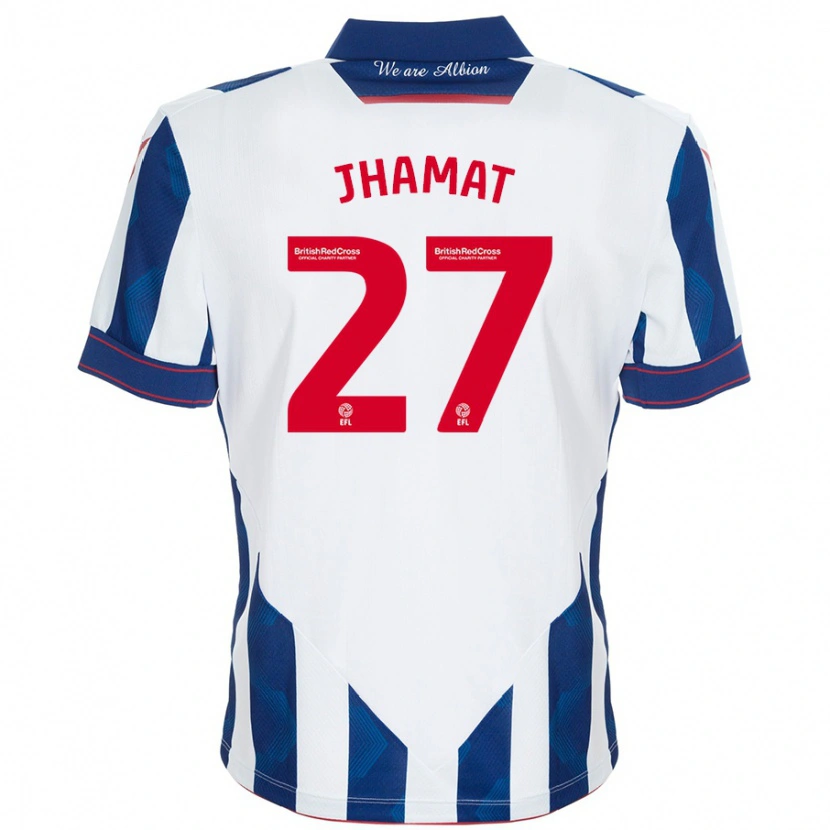 Danxen Hombre Camiseta Simran Jhamat #27 Blanco Azul Oscuro 1ª Equipación 2024/25 La Camisa México