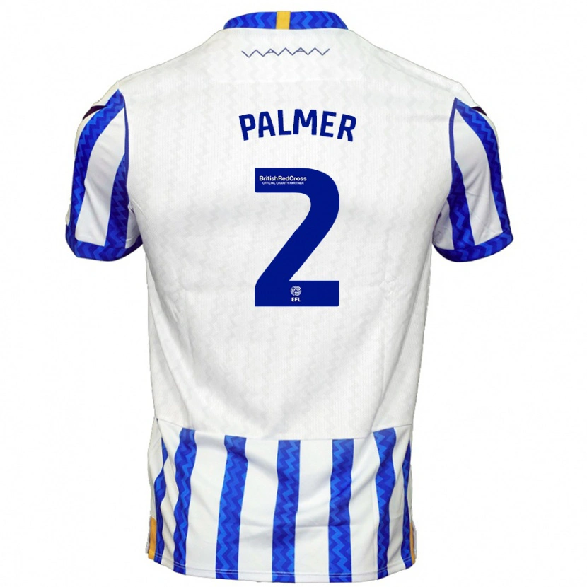 Danxen Hombre Camiseta Liam Palmer #2 Azul Blanco 1ª Equipación 2024/25 La Camisa México