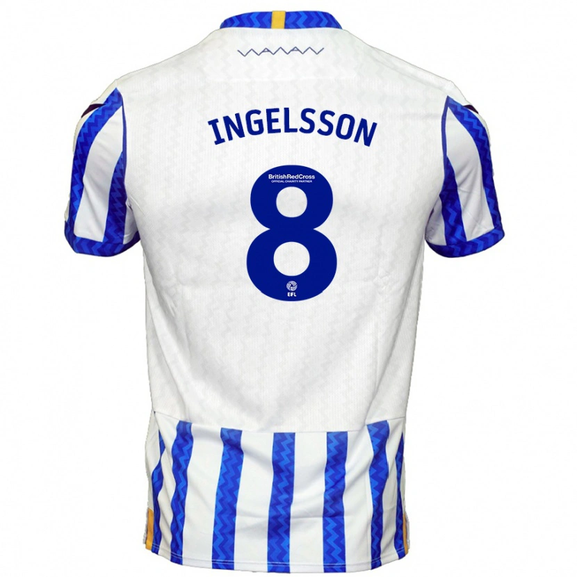 Danxen Hombre Camiseta Svante Ingelsson #8 Azul Blanco 1ª Equipación 2024/25 La Camisa México