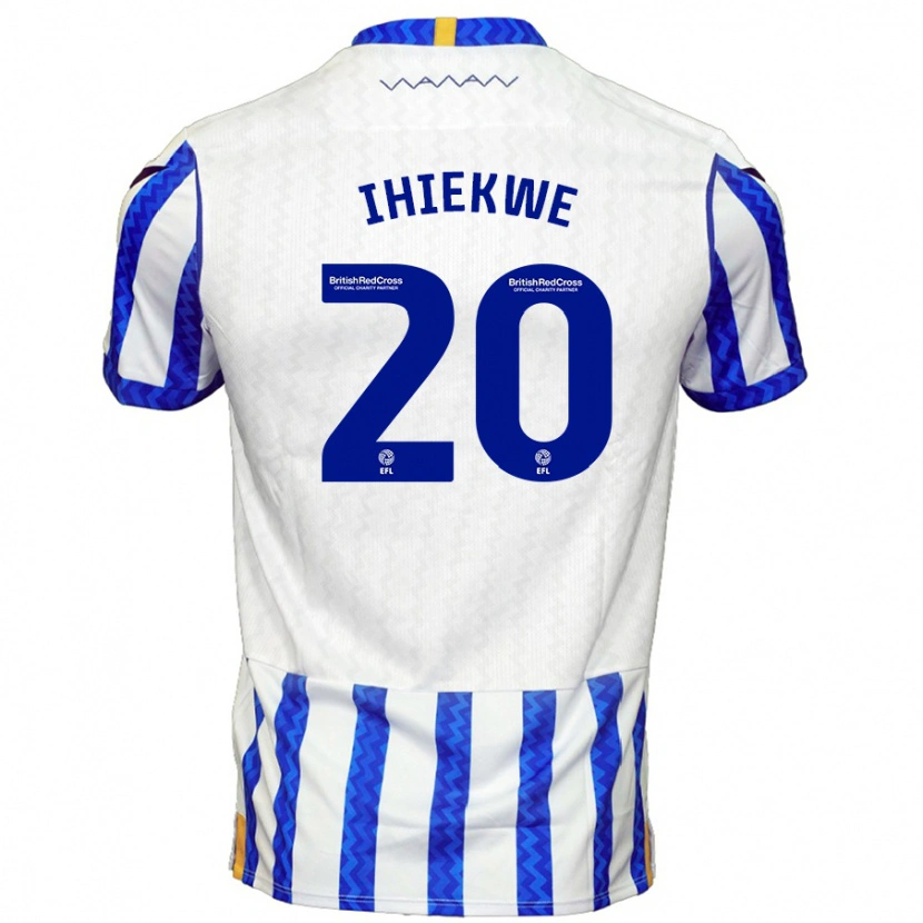 Danxen Hombre Camiseta Michael Ihiekwe #20 Azul Blanco 1ª Equipación 2024/25 La Camisa México