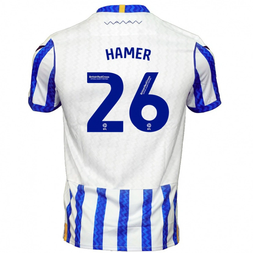 Danxen Hombre Camiseta Ben Hamer #26 Azul Blanco 1ª Equipación 2024/25 La Camisa México