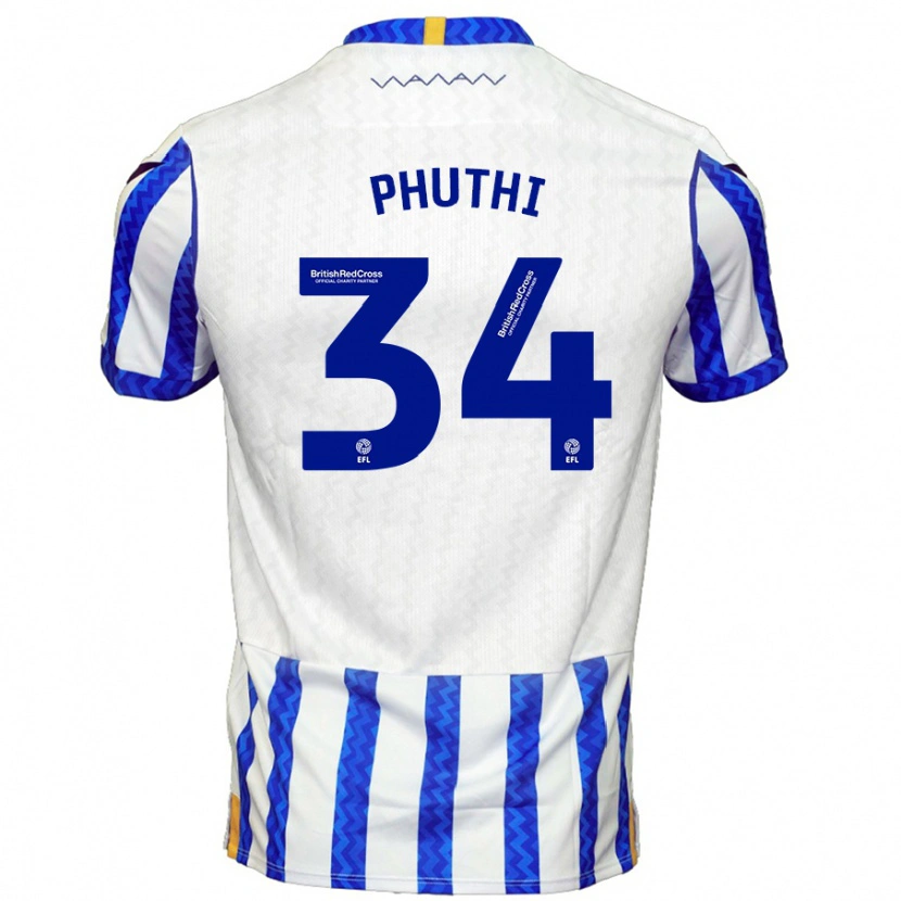 Danxen Hombre Camiseta Joey Phuthi #34 Azul Blanco 1ª Equipación 2024/25 La Camisa México