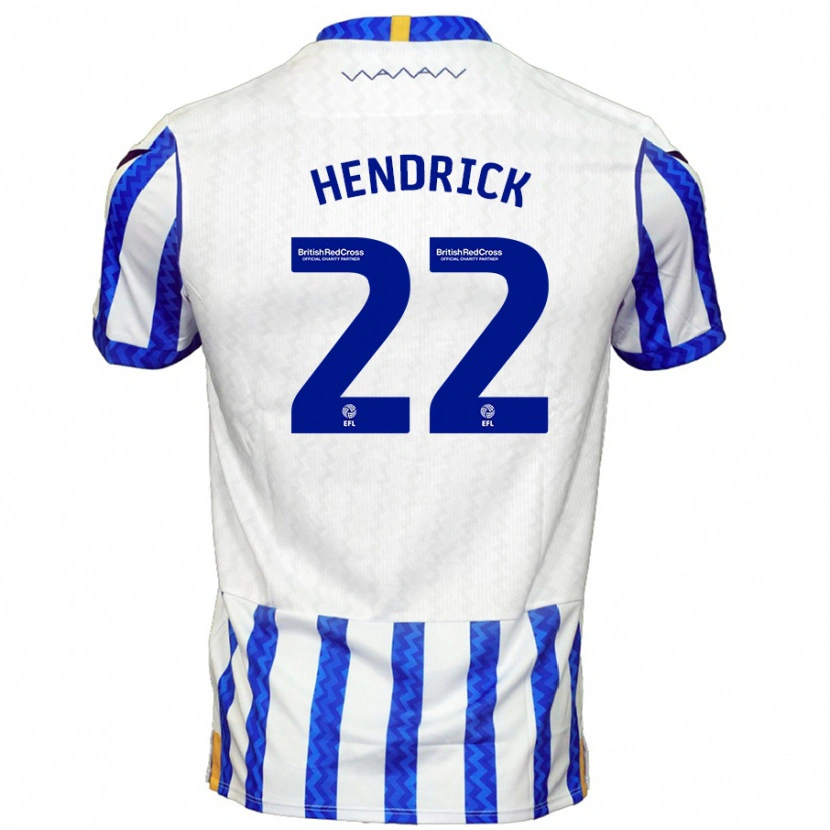 Danxen Hombre Camiseta Jeff Hendrick #22 Azul Blanco 1ª Equipación 2024/25 La Camisa México