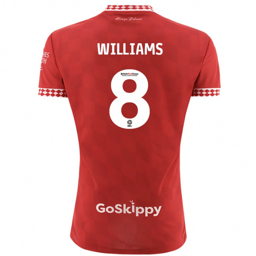 Danxen Hombre Camiseta Joe Williams #8 Rojo 1ª Equipación 2024/25 La Camisa México